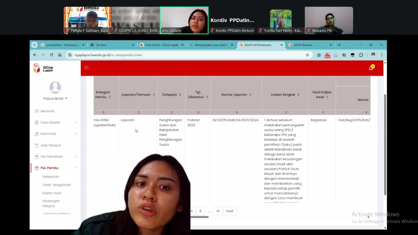 Pemaparan Tutorial Aplikasi Sigap Lapor oleh Erika Priscilia