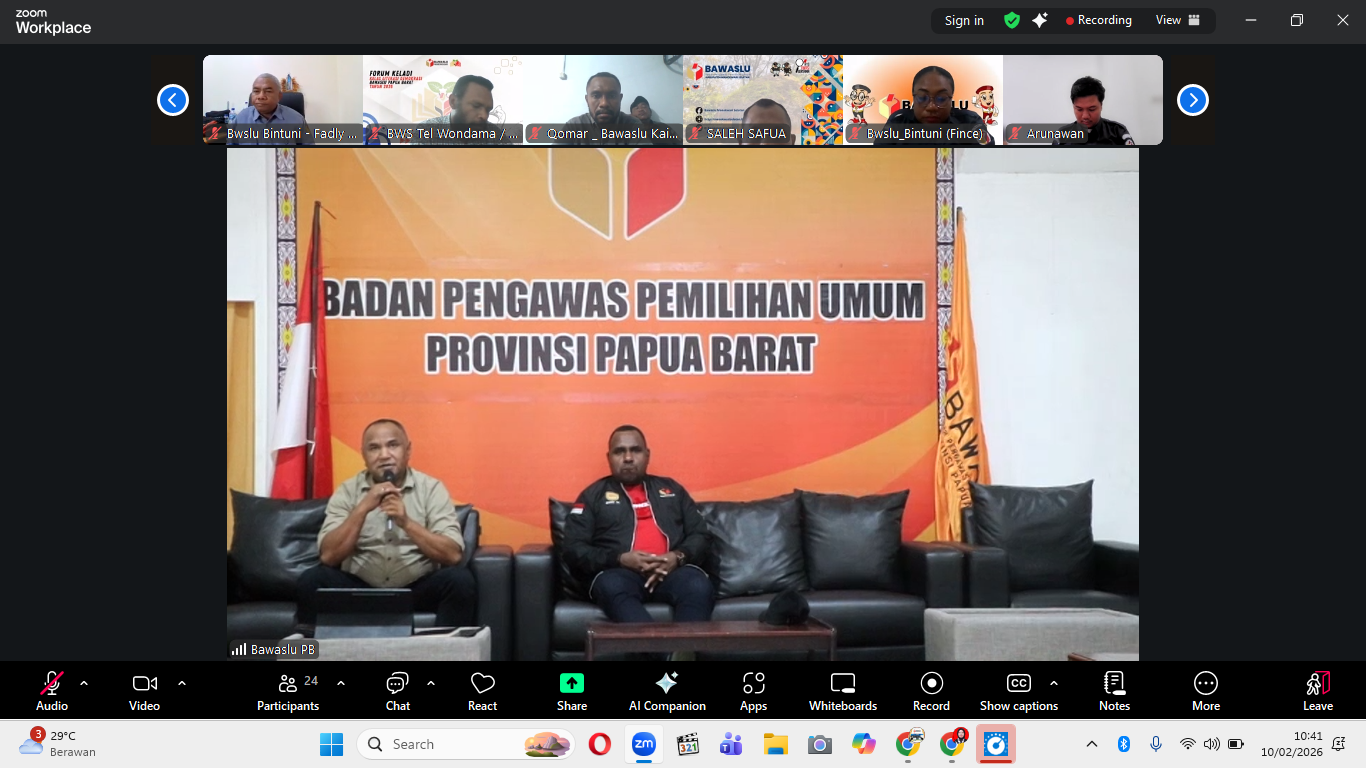 Arahan Ketua Bawaslu Provinsi & Anggota Terkait Evaluasi PDPB Tahun 2025 Melalui Zoom Meeting. 