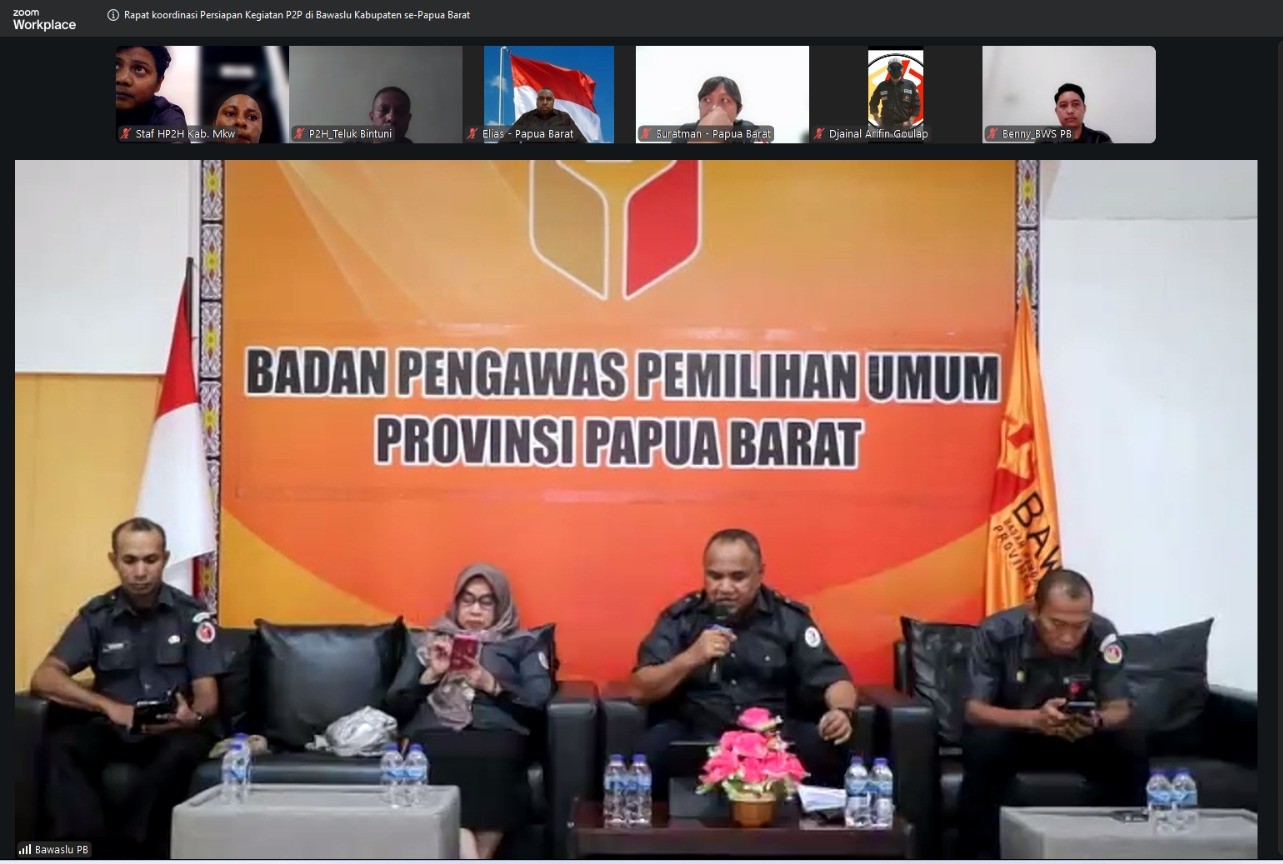 Zoom Meeting Pembukaan P2P 2026 Bersama Bawaslu Provinsi Papua Barat