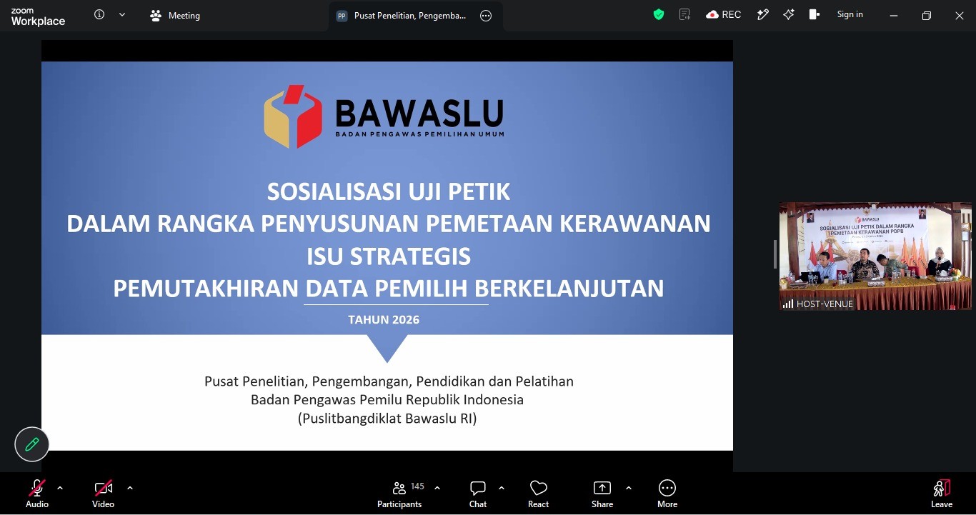 Staf Ahli Bawaslu RI Melakukan Pemaparan Riset Uji Petik PDPB Tahun 2026 Secara Metodologis