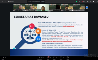 Penyampaian Materi Terkait Indeks Kerawanan Pemilu (IKP) Pemilu dan Pemilihan Serentak 2024