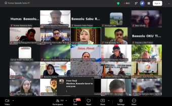 Zoom Meeting UP GRADE Humas Oleh Bawaslu RI & Diikuti Oleh Staf Kehumasan dari 38 Provinsi dan 514 Bawaslu Kabupaten/Kota