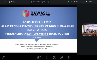 Staf Ahli Bawaslu RI Melakukan Pemaparan Riset Uji Petik PDPB Tahun 2026 Secara Metodologis